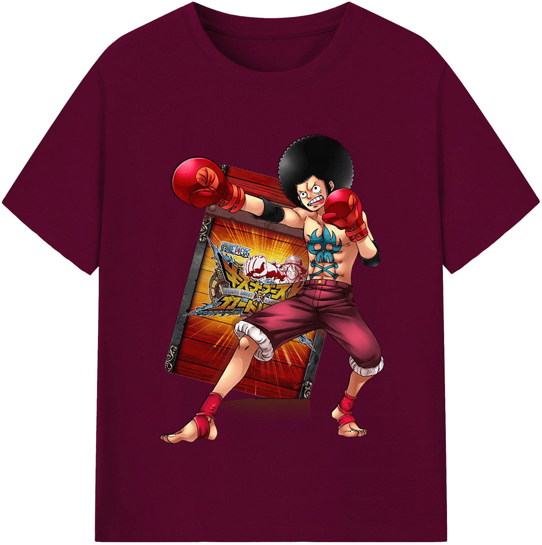 ワンピース モンキー・D・ルフィ ONE PIECE Monkey D. Luffy レディースカジュアルプリントTシャツ（綿100％）